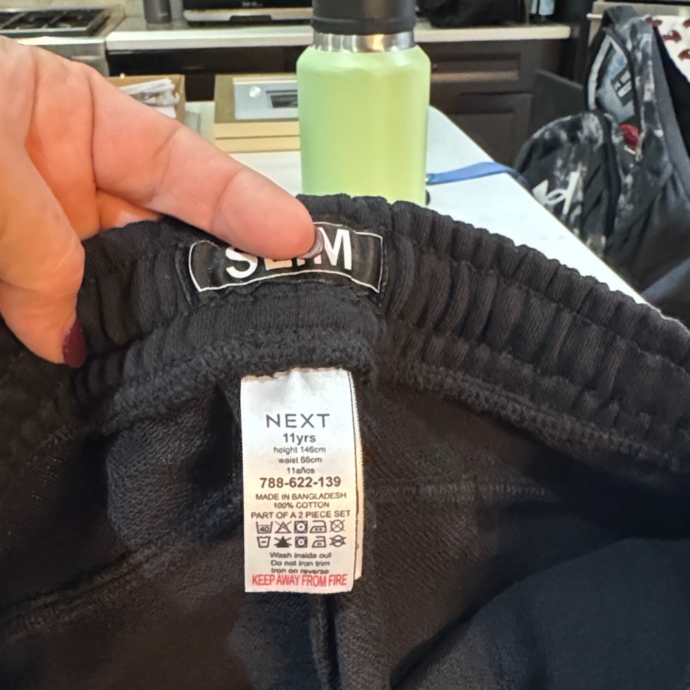 Next Direct Black and Cream Kids Joggers - Picture 4 of 9